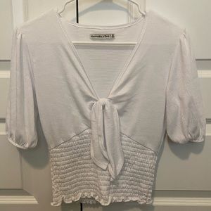 Abercrombie White Tie Top, Size XS